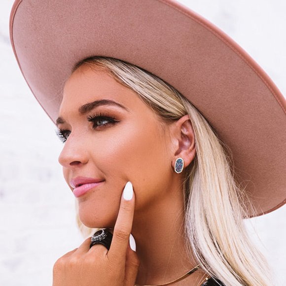 Kendra Scott | Ellie Gold Stud Earrings in Multicolor Drusy - Picture 2 of 6